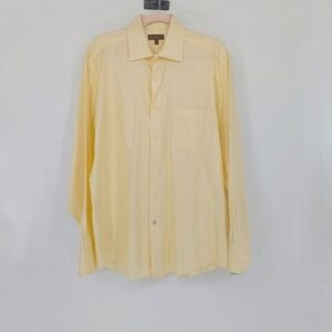 Ben Sherman Gingham Button Down Shirt Yellow 16 34-35 Business casual dressy